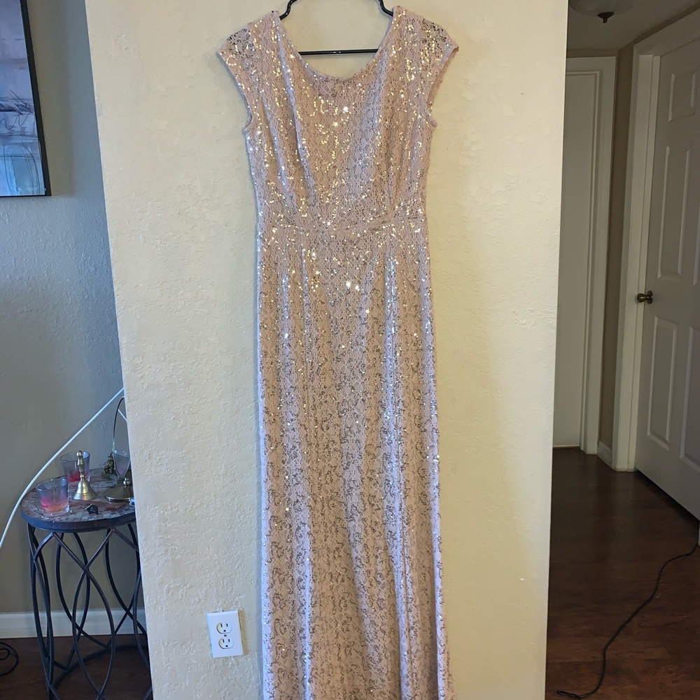 Lace and sequin long dress